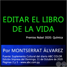 EDITAR EL LIBRO DE LA VIDA - Por MONTSERRAT ÁLVAREZ - Domingo, 11 de Octubre de 2020